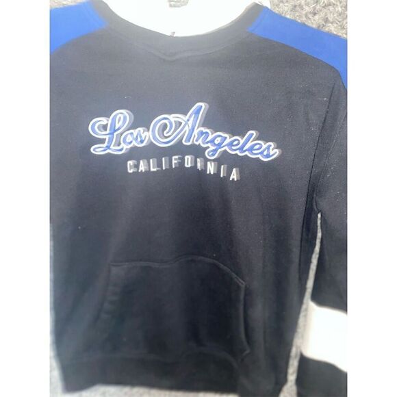 Los Angeles Unisex Bleu Hoodie Los Angeles California Script Pullover - Picture 4 of 9